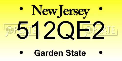 512QE2 New Jersey License Plate