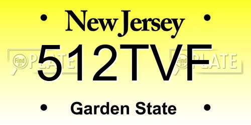 512TVF New Jersey License Plate