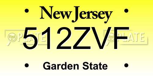 512ZVF New Jersey License Plate