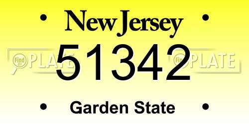 51342 New Jersey License Plate