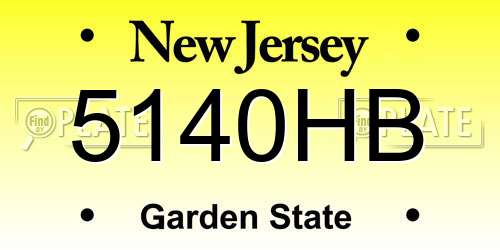 5140HB New Jersey License Plate