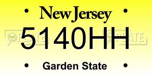 5140HH New Jersey License Plate