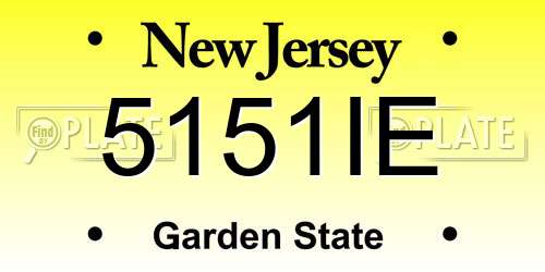 5151IE New Jersey License Plate
