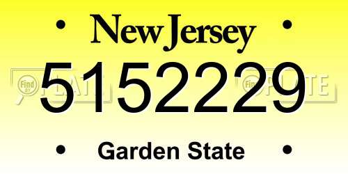 5152229 New Jersey License Plate