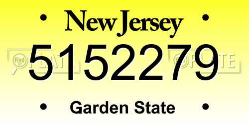 5152279 New Jersey License Plate