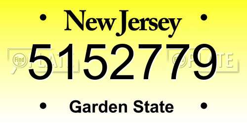 5152779 New Jersey License Plate