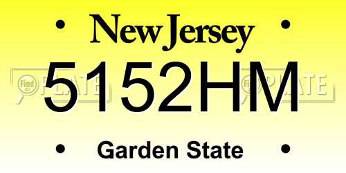 5152HM New Jersey License Plate
