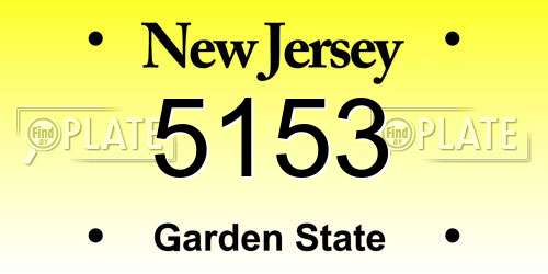 5153 New Jersey License Plate