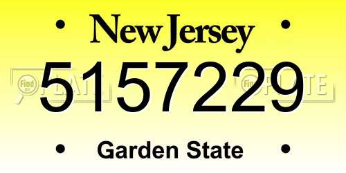 5157229 New Jersey License Plate
