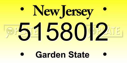 51580I2 New Jersey License Plate