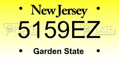 5159EZ New Jersey License Plate