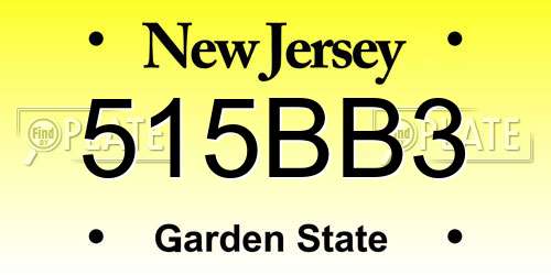 515BB3 New Jersey License Plate