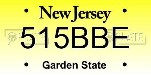 515BBE New Jersey License Plate