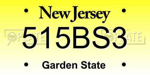 515BS3 New Jersey License Plate