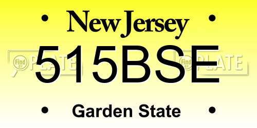 515BSE New Jersey License Plate