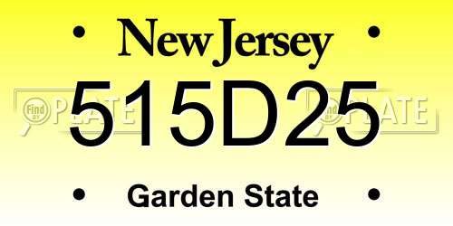 515D25 New Jersey License Plate
