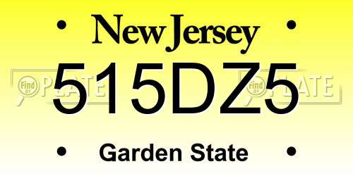 515DZ5 New Jersey License Plate