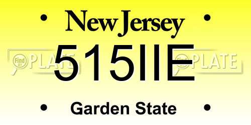 515IIE New Jersey License Plate