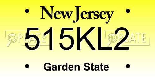 515KL2 New Jersey License Plate
