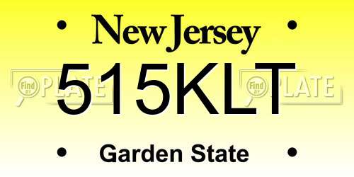 515KLT New Jersey License Plate