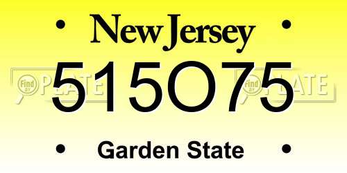 515O75 New Jersey License Plate