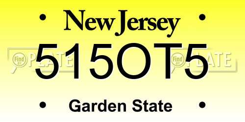 515OT5 New Jersey License Plate