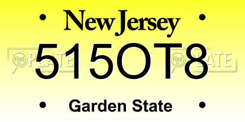 515OT8 New Jersey License Plate