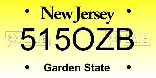 515OZB New Jersey License Plate