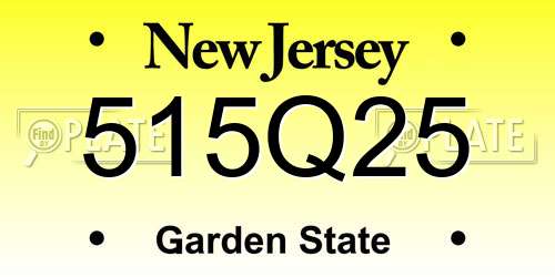 515Q25 New Jersey License Plate