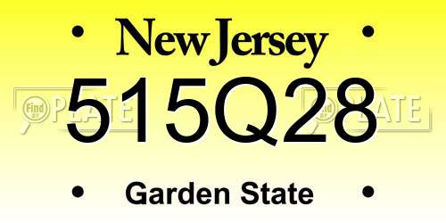 515Q28 New Jersey License Plate