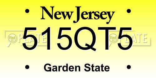 515QT5 New Jersey License Plate