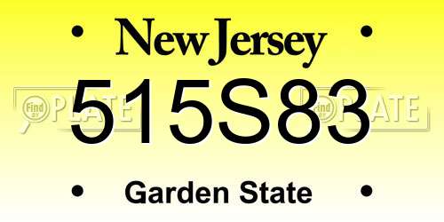 515S83 New Jersey License Plate