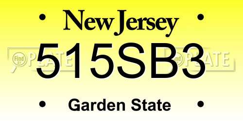 515SB3 New Jersey License Plate
