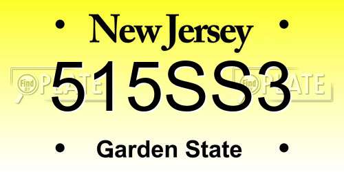 515SS3 New Jersey License Plate