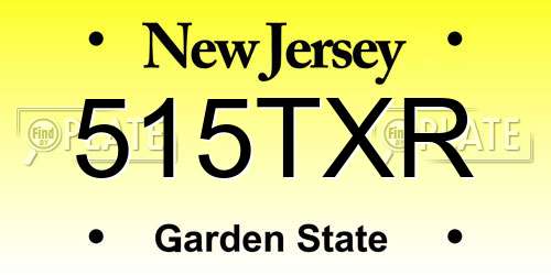 515TXR New Jersey License Plate