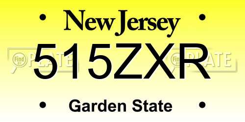515ZXR New Jersey License Plate