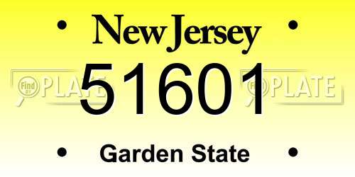 51601 New Jersey License Plate