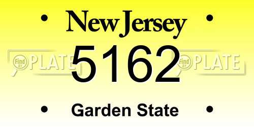 5162 New Jersey License Plate