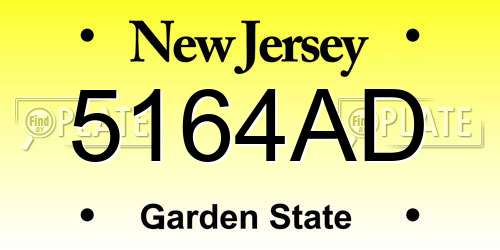 5164AD New Jersey License Plate