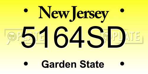 5164SD New Jersey License Plate