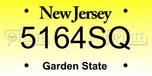 5164SQ New Jersey License Plate