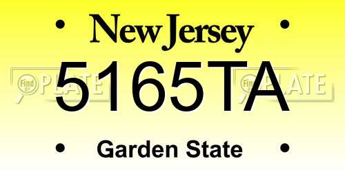 5165TA New Jersey License Plate