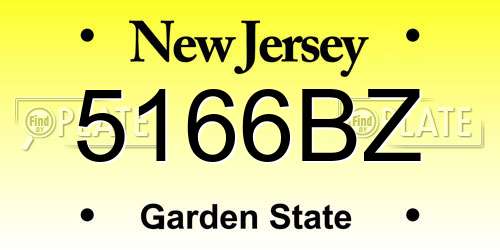 5166BZ New Jersey License Plate