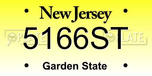 5166ST New Jersey License Plate