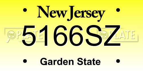 5166SZ New Jersey License Plate