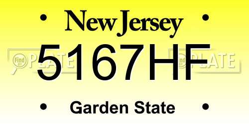 5167HF New Jersey License Plate