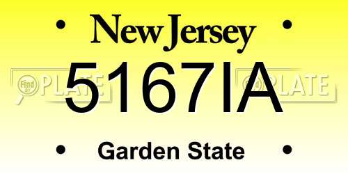 5167IA New Jersey License Plate