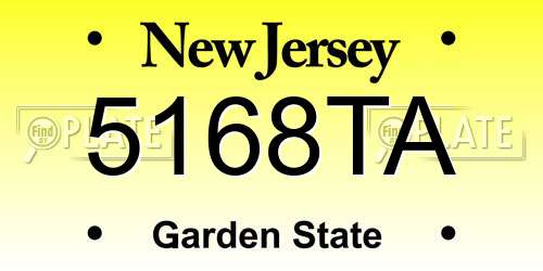 5168TA New Jersey License Plate