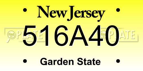 516A40 New Jersey License Plate