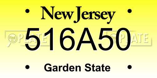 516A50 New Jersey License Plate